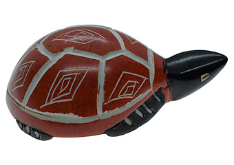 Orange Stone Turtle Carving