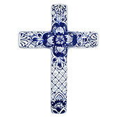 Ceramic Blue Wall Cross