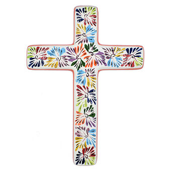 Spiritual Fireworks Ceramic Cross