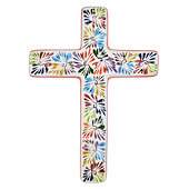 Ceramic Fireworks Wall Cross