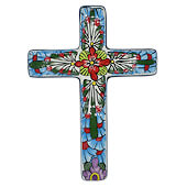 Ceramic Floral Wall Cross