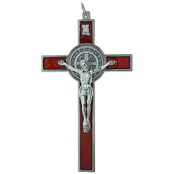 4 1/2 Inch Red Enamel St. Benedict