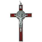 4 1/2 Inch Red Enamel St. Benedict Crucifix