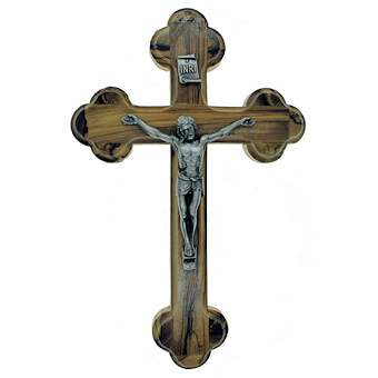 5 1/4 Inch Holy Land Olive Wood Crucifix