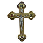 5 1/4 Inch Holy Land Olive Wood Samples Crucifix