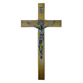 Holy Land Olive Wood St. Benedict Crucifix