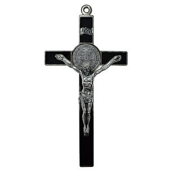 7 Inch Black Enamel St. Benedict