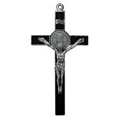 7 Inch Black Enamel St. Benedict Crucifix