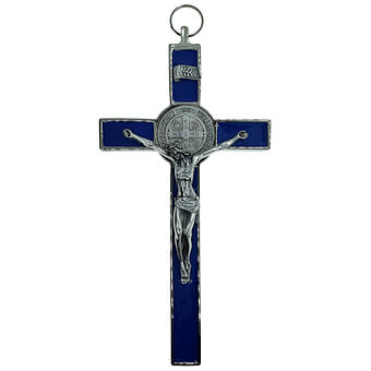 7 Inch Blue Enamel St. Benedict