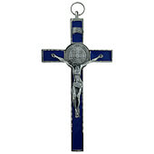 7 Inch Blue Enamel St. Benedict Crucifix