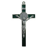 7 Inch Green Enamel St. Benedict Crucifix