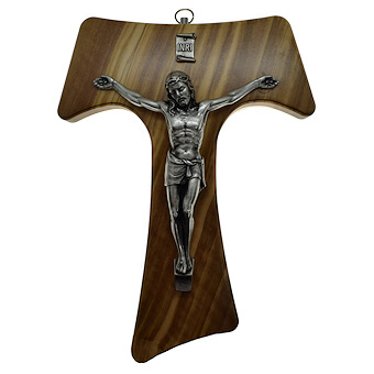 Olive Wood Tau Crucifix