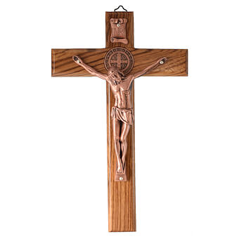 St. Benedict Zebra Wood Crucifix