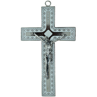 White Filigree Crucifix